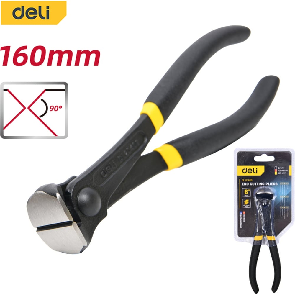 Изображение товара Кусачки торцовые DELI DL20406 160мм с противоскользящими рукоятками