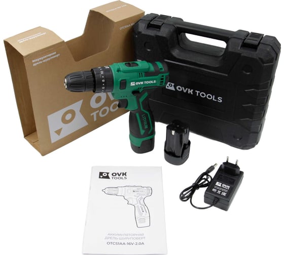 Изображение товара Аккумуляторная дрель-шуруповерт OVK TOOLS OTCS1AA-16V-2.0A