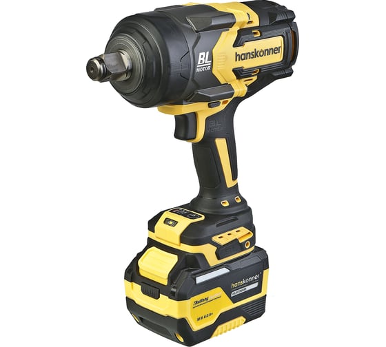 Изображение товара Гайковерт ударный Hanskonner безщеточный PLATINUM, 18В, 1 BatterySystem, 1300Нм, 3/4, акк 6Ач+ЗУ HCD201300BLC