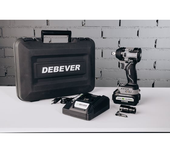 Изображение товара Гайковерт аккумуляторный Debever бесщеточный, ударный, квадрат 1/2,360Nm, 20B; в компл. АКБ 4,0 а/ч; з/у 4,0 а/ч DBE-6348CKIT