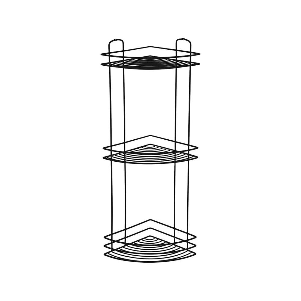 Изображение товара Угловая 3-ярусная металлическая полка Рыжий кот BLACK для дома и офиса