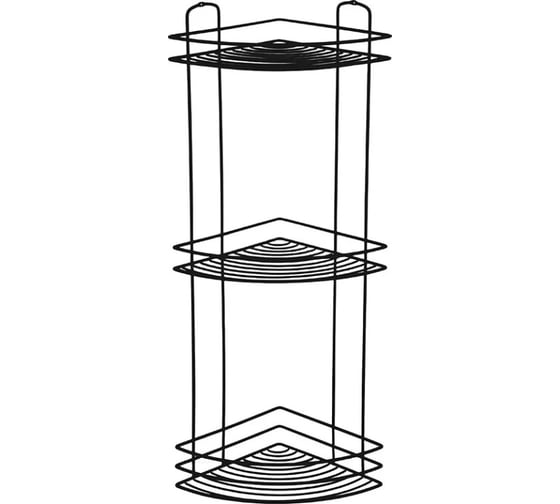 Изображение товара Полка угловая 3-ярусная Рыжий кот BLACK, черный 111180