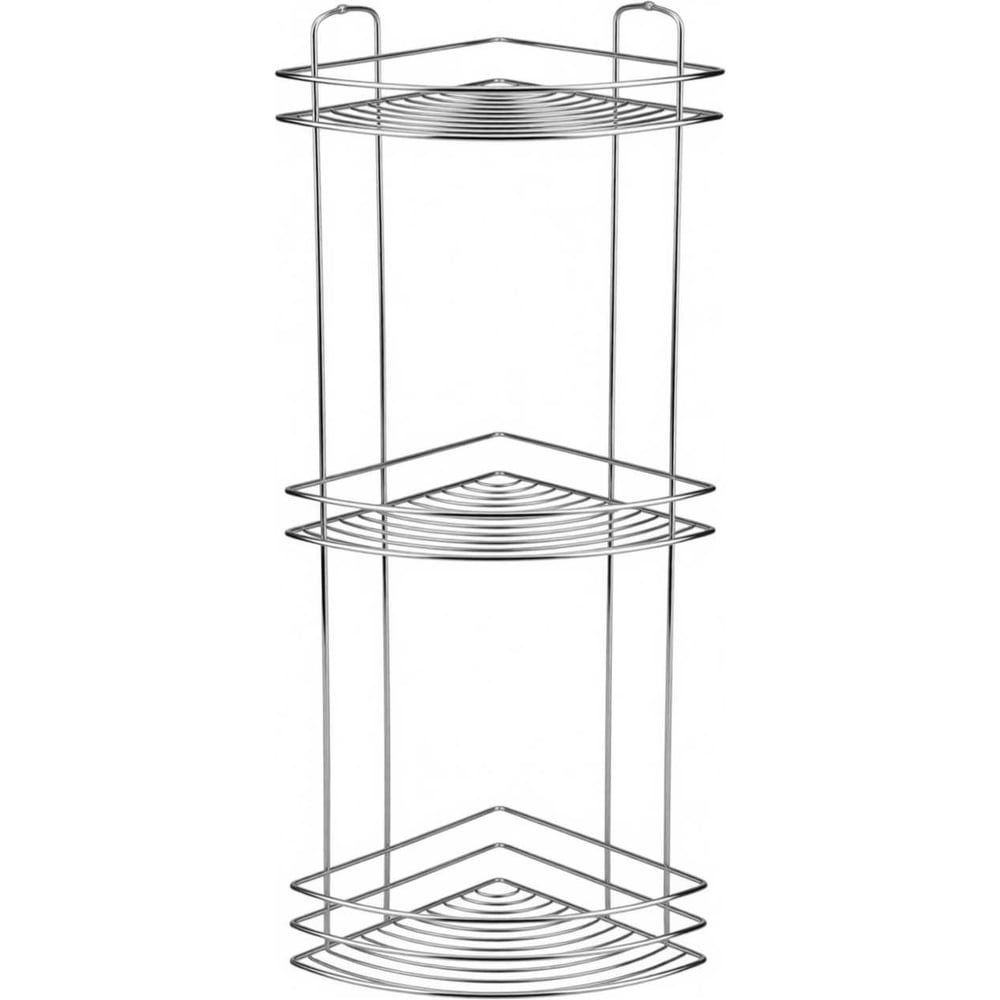 Изображение товара Угловая 3-ярусная полка Рыжий кот BASIC хром металл современный дизайн