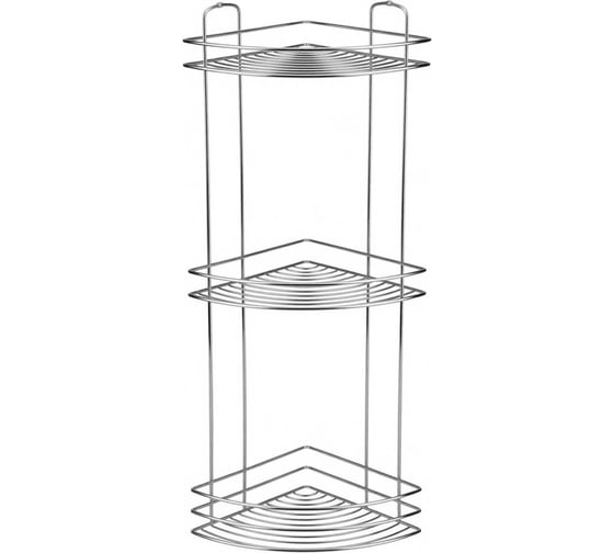 Изображение товара Полка угловая 3-ярусная Рыжий кот BASIC, хром 111178