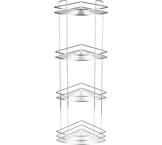 Изображение товара Полка угловая 4-ярусная Рыжий кот BASIC, хром 111181