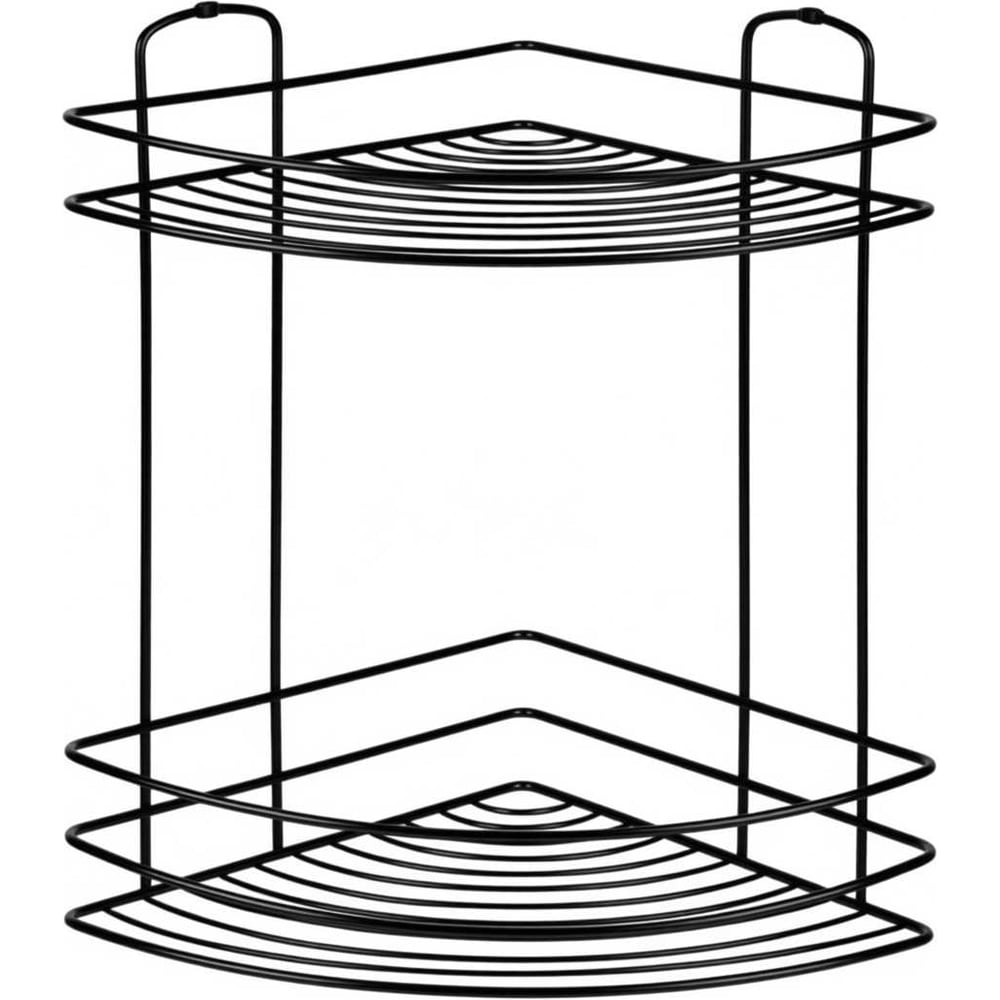 Изображение товара Угловая полка двухъярусная Рыжий кот WHITE белая металл 2 яруса для интерьера