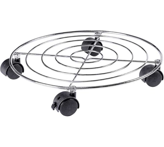 Изображение товара Подставка для цветов Larvij на колесаx 40, 350x65x350 мм, черный/xром LFP-350