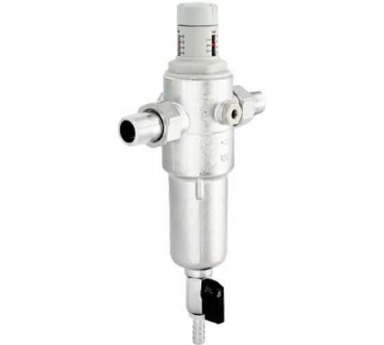 Изображение товара Фильтр промывной с редуктором давления Uni-Fitt 1/2 В 1-6 бар PN25, с отверстием под аксиальный манометр 1/4 205C2141