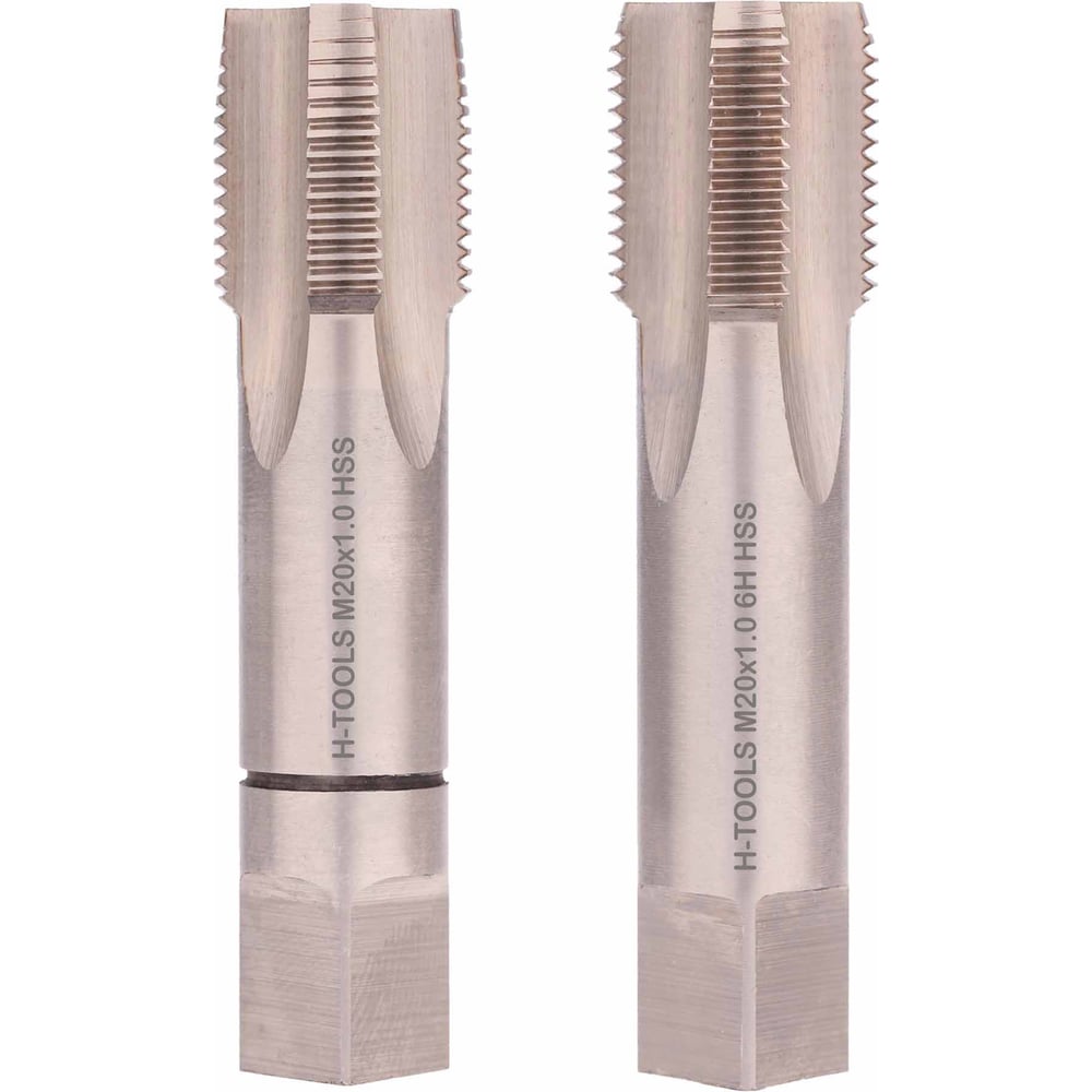 Изображение товара Метчик H-Tools М20 комплект из 2 штук DIN 2181 HSS-G 80 мм шаг 1.0 мм