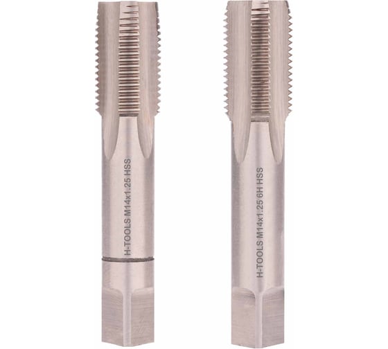 Изображение товара Метчик H-Tools М14, шаг 1.25мм, комплект из 2-х шт., DIN2181 HSS-G L-70мм a=9.0 235143HT