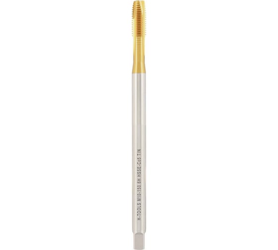 Изображение товара Метчик машинный удлиненный H-Tools М10, шаг 1.5мм HSSE-TiN L-150мм, a=5.5 32075THT