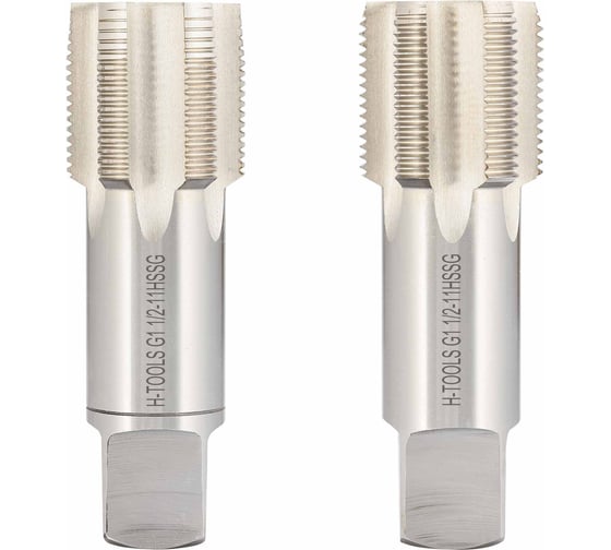 Изображение товара Метчик трубный H-Tools G 1.1/2 -11 комплект из 2х шт. DIN5157 HSS-G, L-140мм, a=29 25342HT