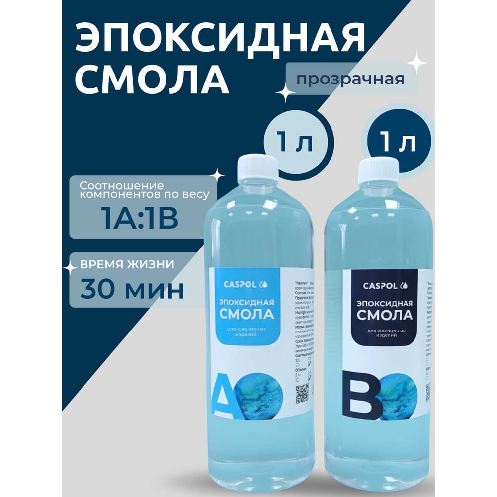 Изображение товара Эпоксидная смола Caspol прозрачная 1А:1В для творчества