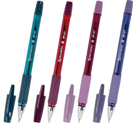 Изображение товара Ручка шариковая BRAUBERG BP-GT MORANDI, синяя, корпус ассорти, узел 0,7 мм, линия 0,35 мм, 36 шт., 144504