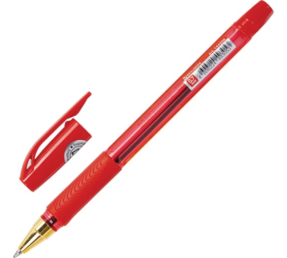 Изображение товара Ручка шариковая BRAUBERG BP-GT GLD RED, красная, корпус тонированный, пишущий узел 0,7 мм, 12 шт., 144506