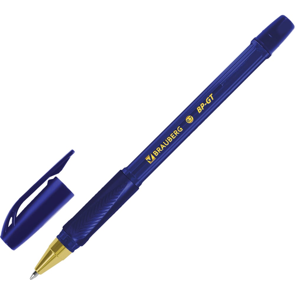 Изображение товара Ручка шариковая BRAUBERG BP-GT GLD BLUE, 12 шт., синий корпус и узел
