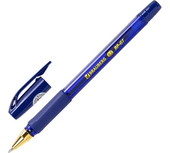 Изображение товара Ручка шариковая BRAUBERG BP-GT GLD BLUE, синяя, корпус тонированный, пишущий узел 0,7 мм, 12 шт., 144505