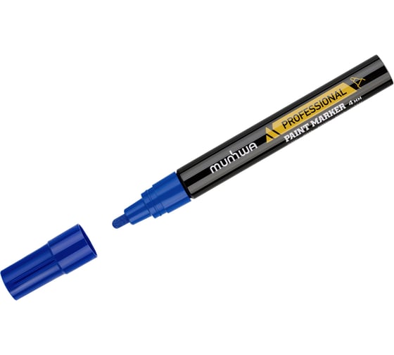 Изображение товара Маркер-краска Munhwa Professional Paint Marker синяя, 4мм, нитро-осн, упаковка из 12 шт., РРМ-02