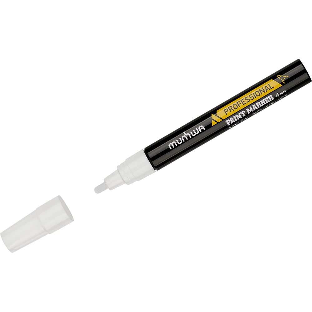 Изображение товара Маркер-краска Munhwa Professional Paint Marker белая 4 мм 12 шт нитро-осн лаковый перманентный водо