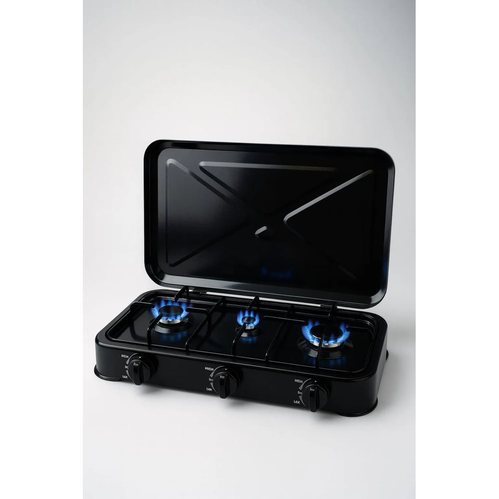 Изображение товара Pegas Плита газовая настольная трехконфорочная черная 150224