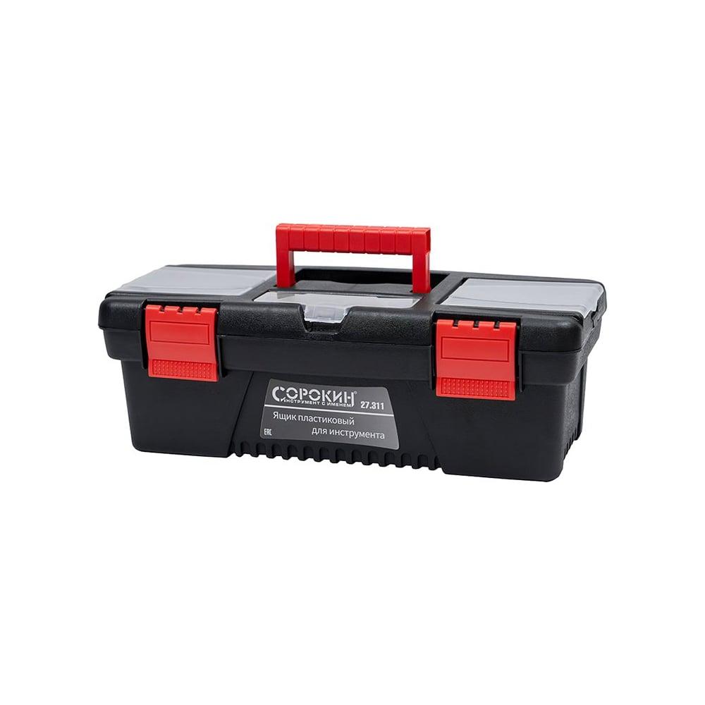 Изображение товара Пластиковый ящик для инструмента Сорокин 12 27.311 ударопрочный универсальный