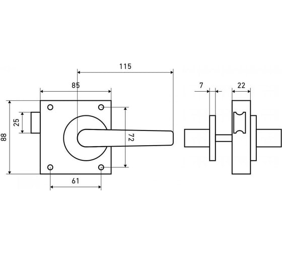 Изображение товара Защелка накладная дверная Птимаш ЗЩН1.45 бронза (правая) 15469