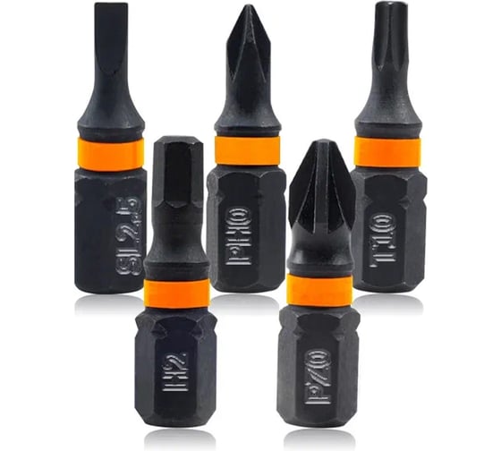 Изображение товара Набор бит DINGQI 25мм/PZ0/T10/H2/PH0/SL2.5 AD06101