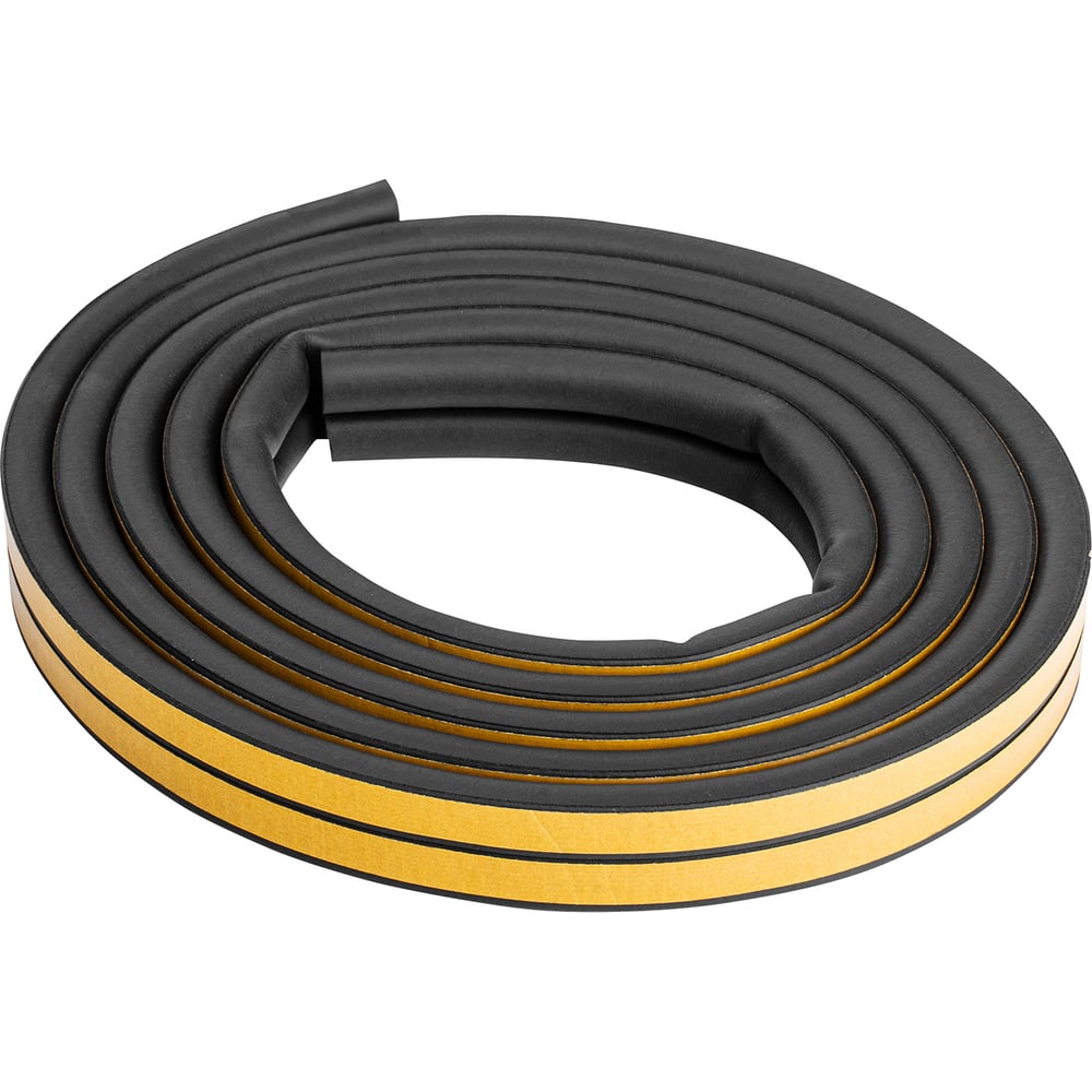 Изображение товара Уплотнитель резиновый СИБРТЕХ 14х12 мм для широких щелей 6 м профиль D черный