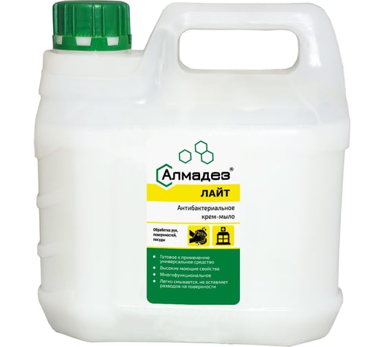 Изображение товара Лайт крем-мыло антибактериальное АЛМАДЕЗ 3л. канистра МАЛ-08