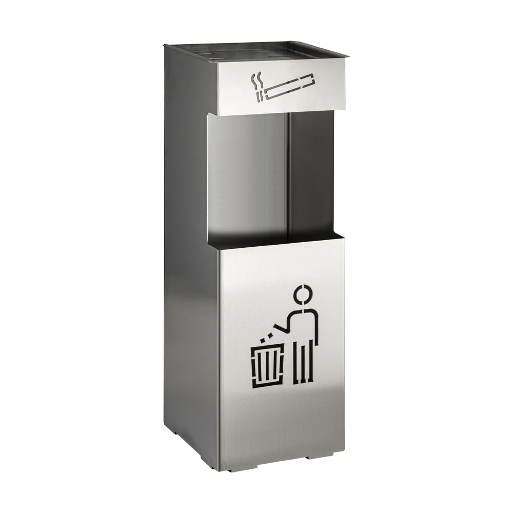 Изображение товара Урна с пепельницей Санакс 24 литра из нержавеющей стали сатин модель 2025