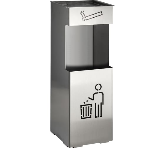 Изображение товара Урна с пепельницей Санакс 24 литра, из нержавеющей стали, цвет сатин 2025