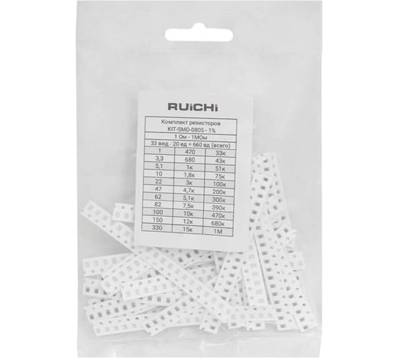 Изображение товара SMD резистор RUICHI KIT-SMD-0805-1-660-33 128171
