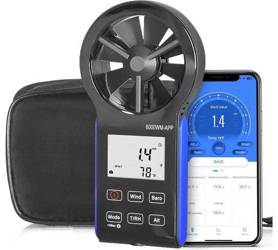 Изображение товара Цифровой термоанемометр HoldPeak HP‑6000WM‑APP