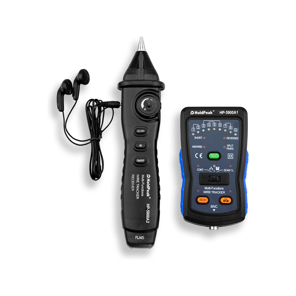 Изображение товара Кабельный тестер-трассоискатель HoldPeak HP-5900A для витой пары