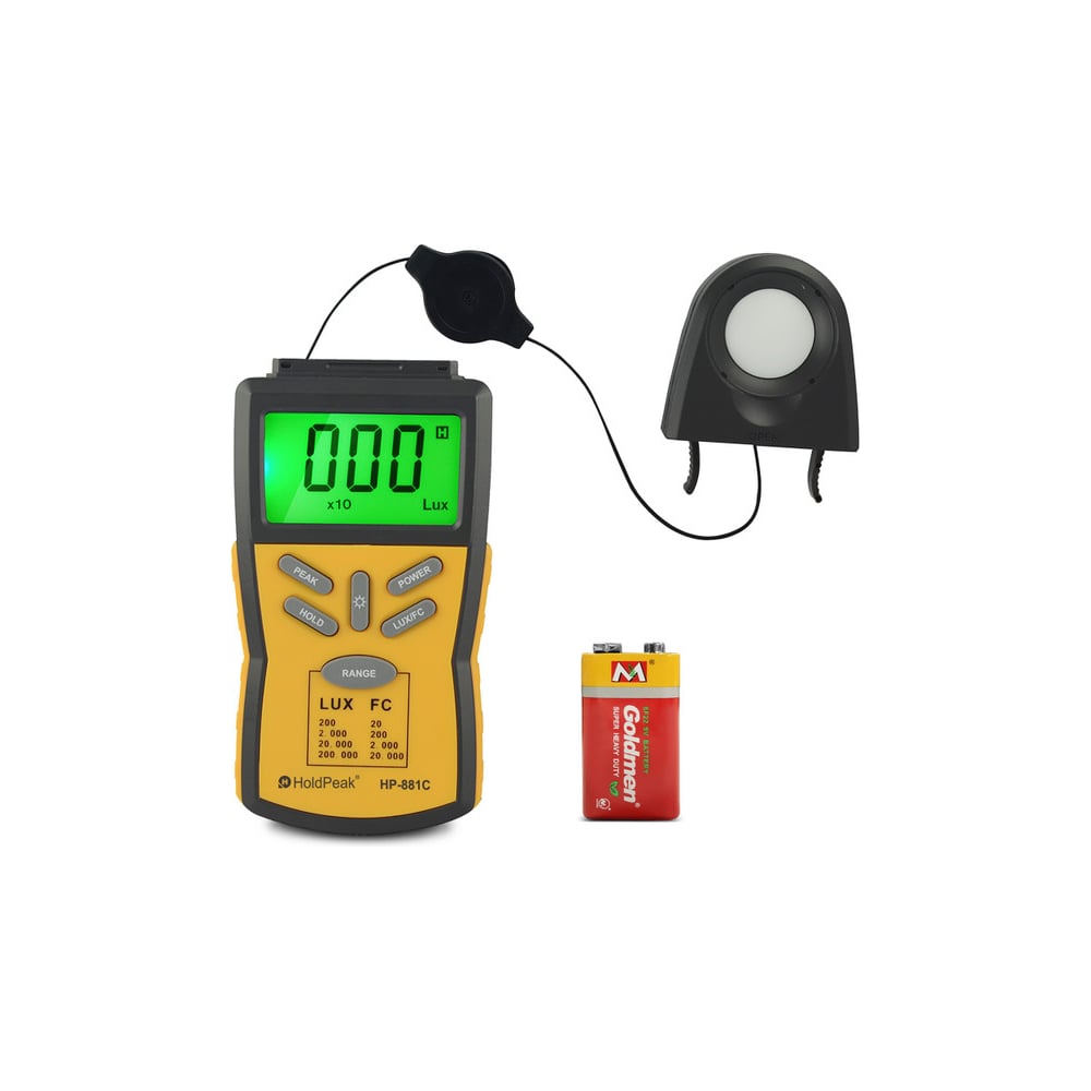 Изображение товара Люксметр HoldPeak HP-881C профессиональный измеритель освещенности