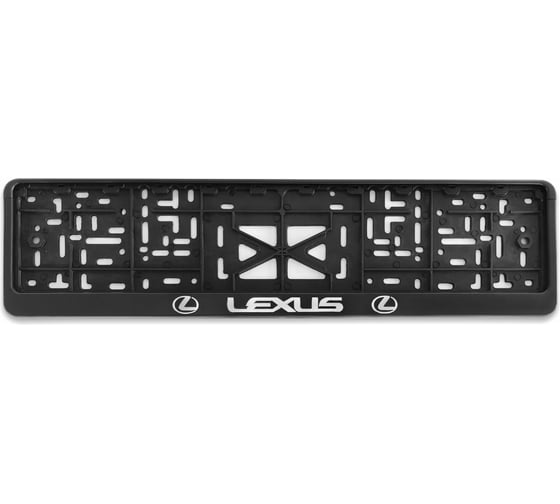 Изображение товара Рамка для номера автомобиля с защелкой пластиковая черная DEFLY LEXUS серебро D112/1-LS-s