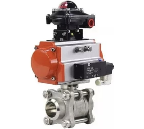 Изображение товара Кран шаровой DN.ru КШПП 316.200-ISO Ду40 Ру40, пневмопривод SA-105, пневмораспределитель (2EM) 220VAC, БКВ LSB-410 (EX) D160-75140