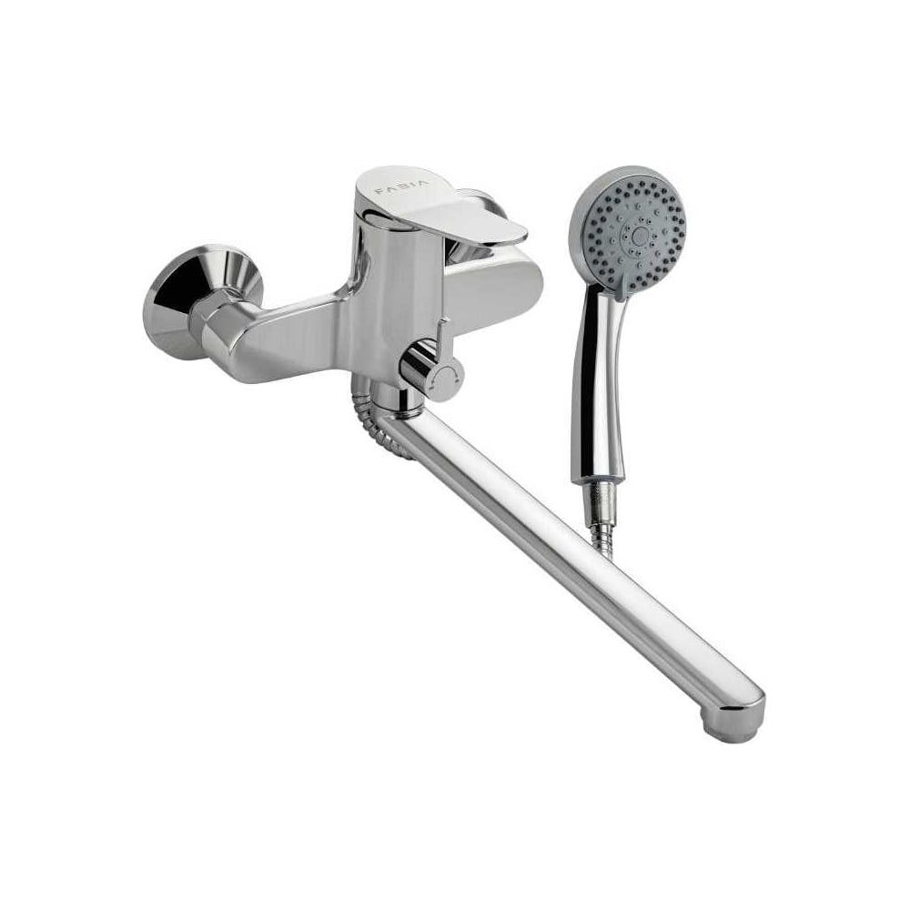 Изображение товара Смеситель для ванны FABIA с длинным плоским изливом, хром, однорычажный, настенный