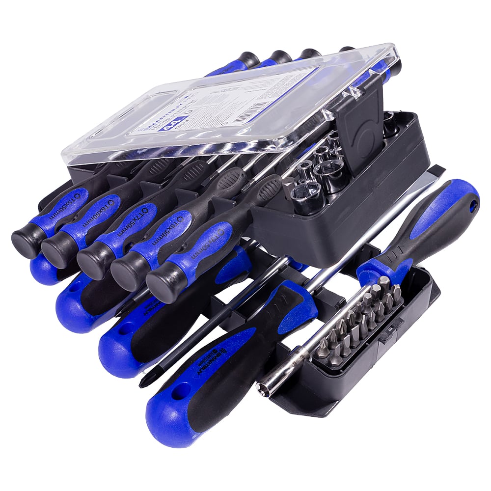 Изображение товара Набор отверток SMARTBUY 44 предмета TORX SL PH PZ CrV сталь синий