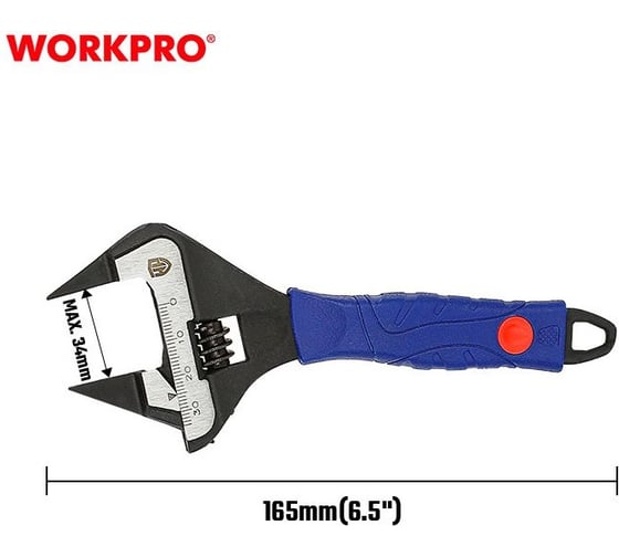 Изображение товара Ключ разводной Workpro PRO CR-V, 165мм, с тонкими губками WP272081
