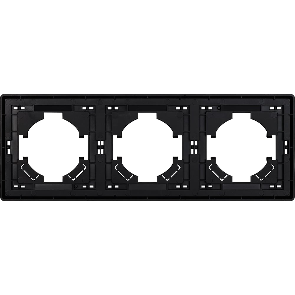Изображение товара Рамка ALTECH 3 местная ENCORE 3PВ черная пластиковая рамка для электросоединений