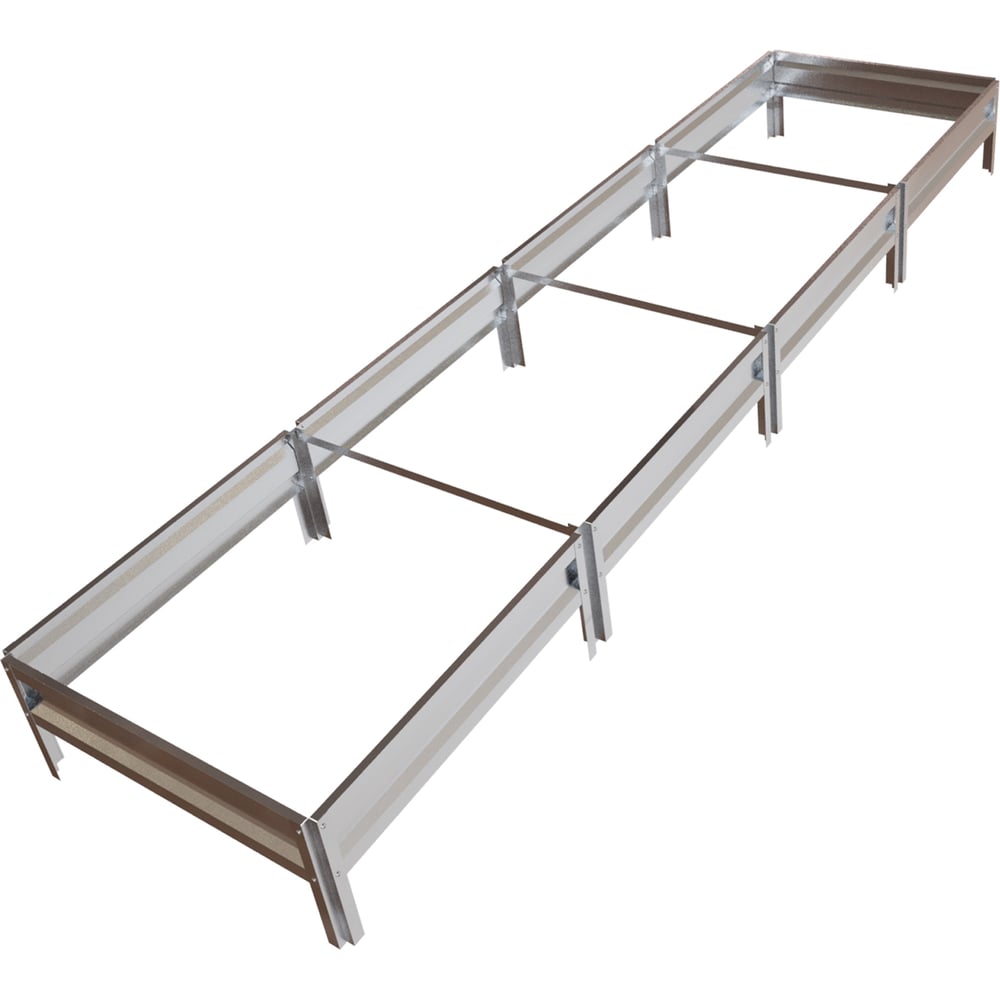 Изображение товара Оцинкованная грядка МЗТ Олимп 4,0х1,0м, высота 15см, готовый комплект