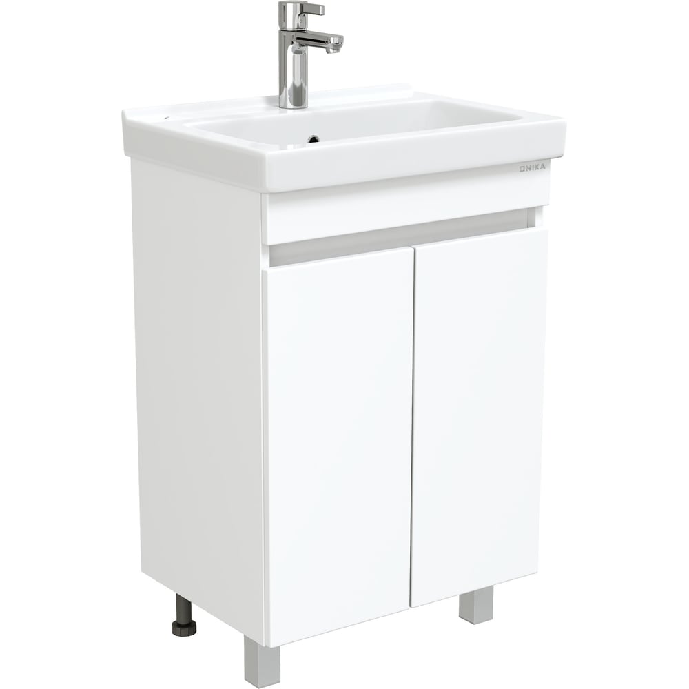 Изображение товара Тумба с раковиной Onika Милтон Квадро 55 напольная белая современная модель