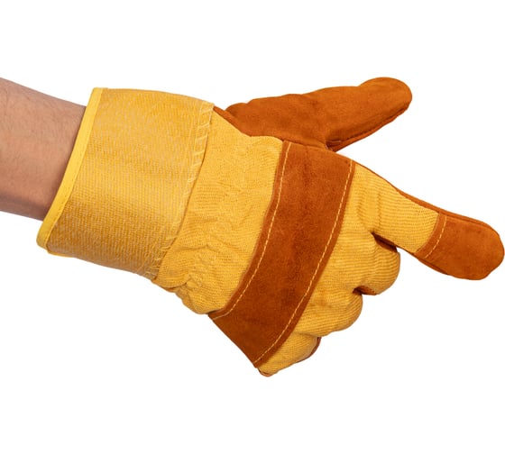 Изображение товара Перчатки NewLine кожаные комбинированные Ангара, утепленные синтепоном. Цвет в ассортименте, 12 пар 146770/1_12