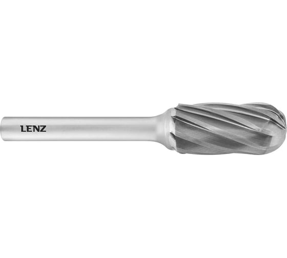 Изображение товара Бор-фреза по алюминию твердосплавная LENZ форма C, цилиндр со сферическим концом, 12х25х6х70 мм, N7 LZBC 105 N7