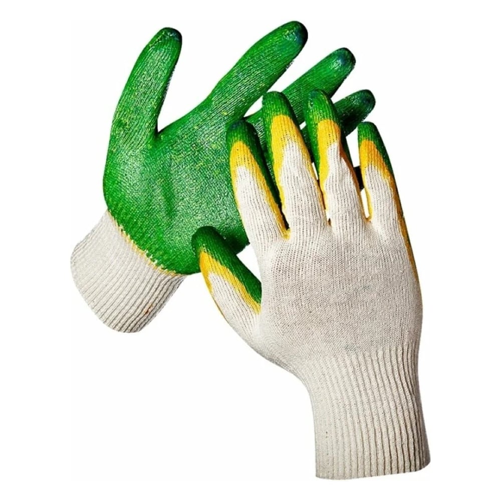 Изображение товара Перчатки БЕРТА хлопок двойной латекс размер XL 5 пар всесезонные защита рук