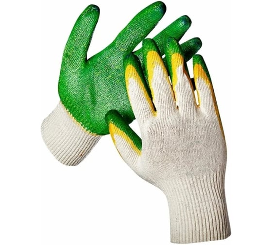 Изображение товара Перчатки БЕРТА хлопок, двойной облив латекс, размер 10 (5 пар) 135/5