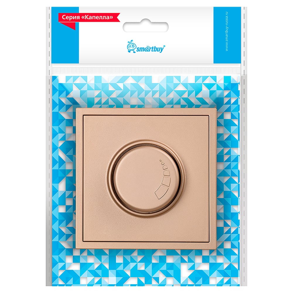 Изображение товара Светорегулятор Smartbuy 200Вт шампань Капелла SBE-09c-D-0 встраиваемый диммер