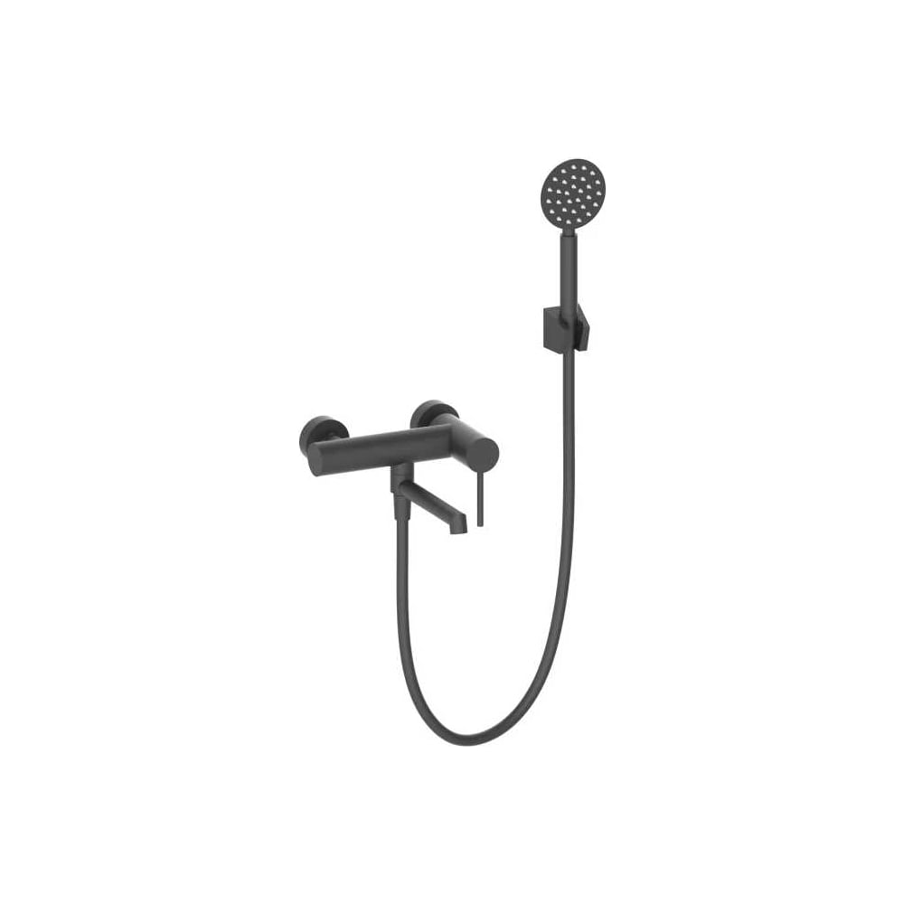 Изображение товара Смеситель для ванны однорычажный ViEiR короткий излив черный настенный