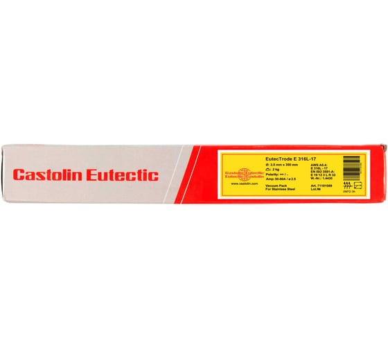 Изображение товара Электроды CASTOLIN EutecTrode Е316L-17 VP 2.5 x 350 мм, 2.0кг 71101089